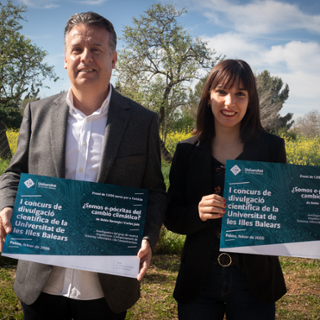 Beln Bermejo and Carlos Juiz awarded by the 1st UIB Scientific Dissemination Contest